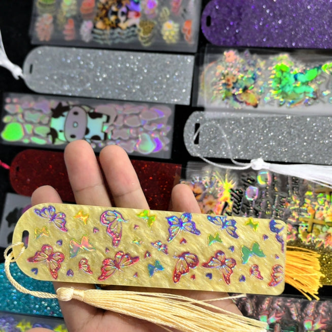 Wholesale Random Holographic Stickers 20/50/100pcs UV DTF Wraps Pen Sticker & Cartoon Random Styles Bookmark Stickers for Crafts Wraps